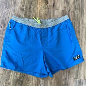 L.L. Bean Quick Dry Shorts Women’s M Blue Gray Elastic Waist 3.5” Inseam